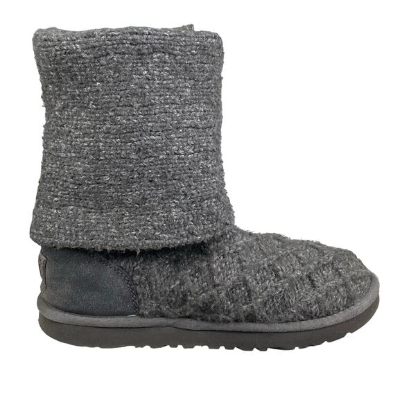 Ugg Women's Cardy Gray Knit Pull On Winter Boot Size US 7 - Picture 3 of 12